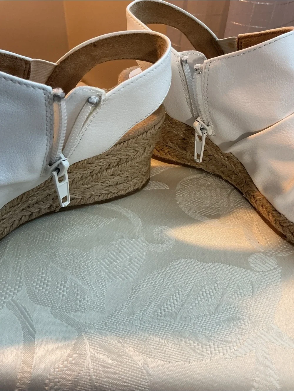 Easy Street Off White Wedge Sandals